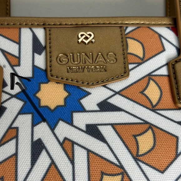 GUNAS New York Womens Multicolored Mosaic Oasis‎ Canvas Mini Tote Crossbody Bag. - Picture 9 of 10